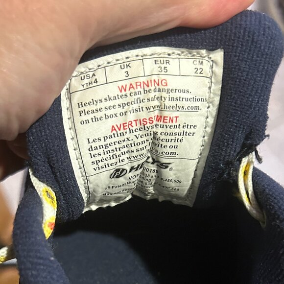 Heelys Youth Size 4 Navy Neon Green Shoes w Box Roller Skate Sneakers Runners - Picture 8 of 8